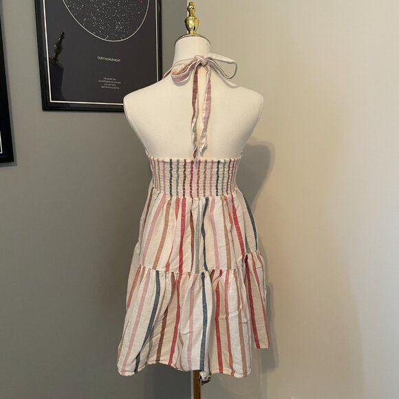 ✨3/$20✨ American Eagle Striped Halter Sundress | Open Back Tiered Skirt - Picture 3 of 3
